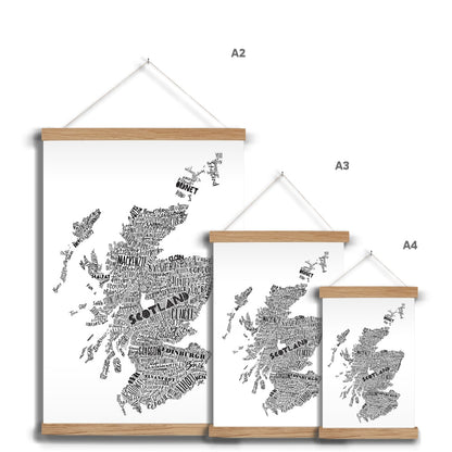 Mapped Out Monochrome Fine Art Print with Hanger