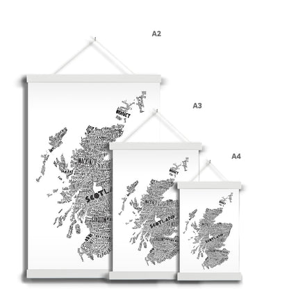 Mapped Out Monochrome Fine Art Print with Hanger