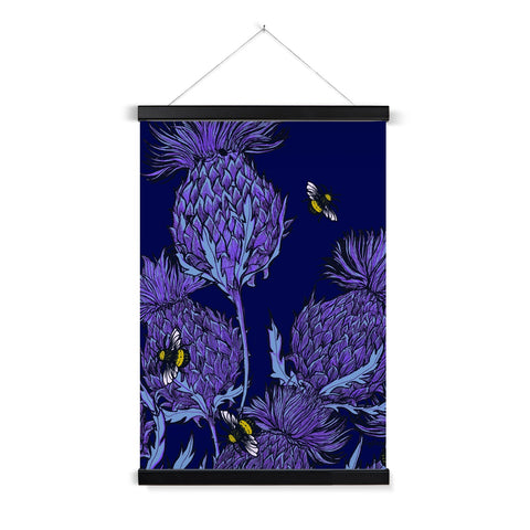 Midnight Thistle Fine Art Print with Hanger