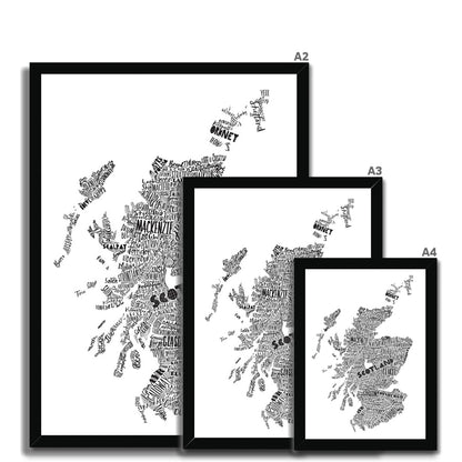 Mapped Out Monochrome Framed Print
