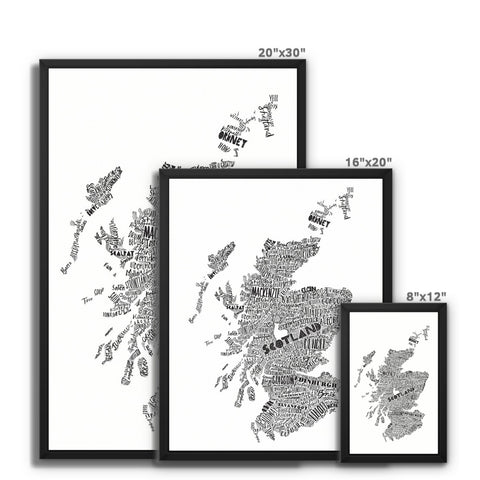 Mapped Out Monochrome Framed Canvas