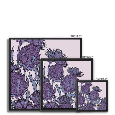 Lilac Thistles Framed Canvas