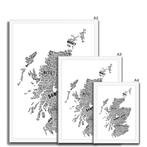 Mapped Out Monochrome Framed Print
