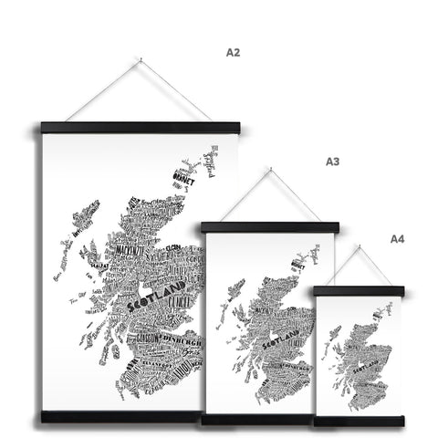 Mapped Out Monochrome Fine Art Print with Hanger