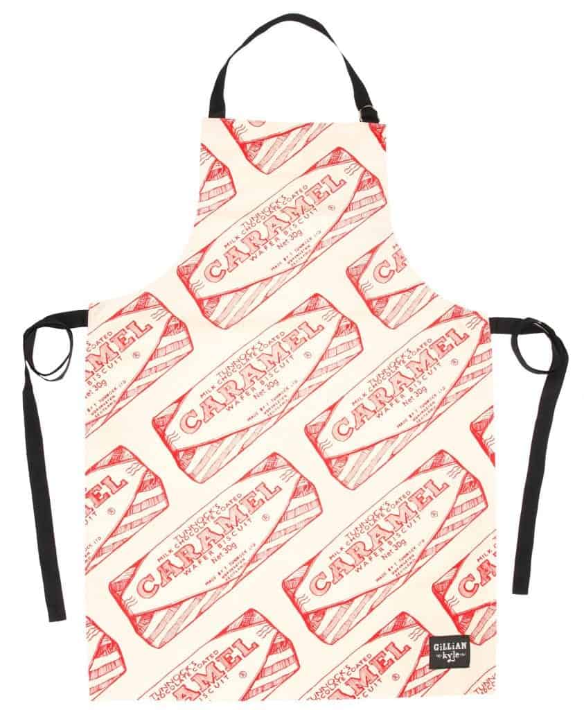 Kitchen Apron with Tunnock's Caramel Wafer Wrapper Repeat illustration