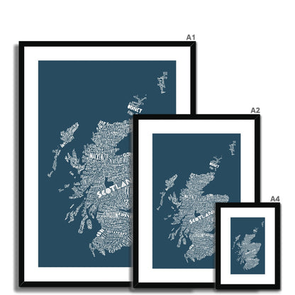 Mapped Out Petrol Blue Framed & Mounted Print