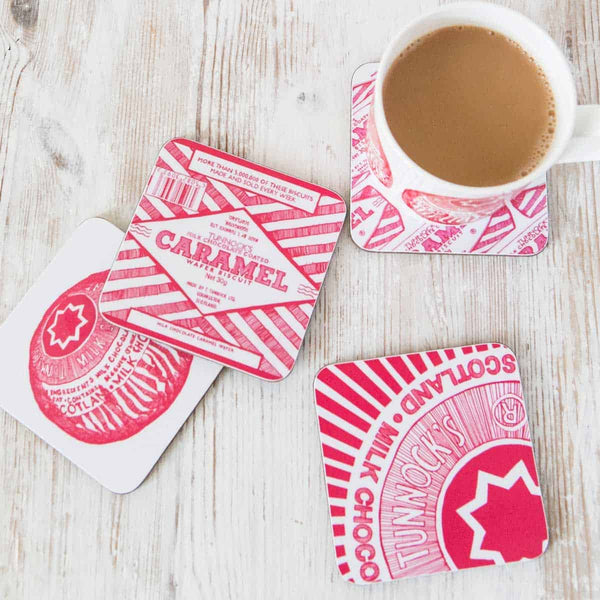 Tunnock's Tea Cake Wrapper Individual Coaster by artist Gillian Kyle ...