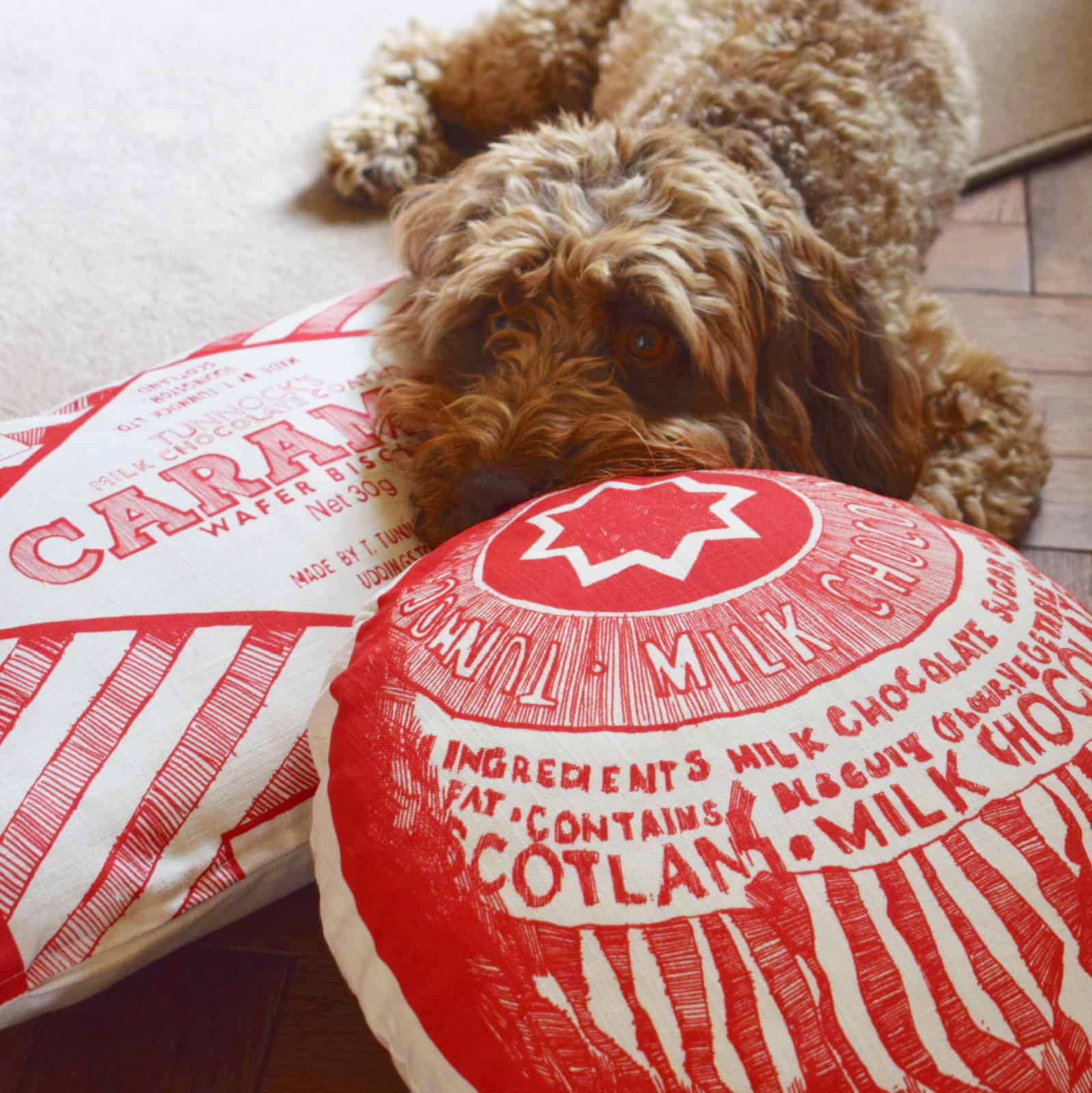 Tunnocks cushions and Lola