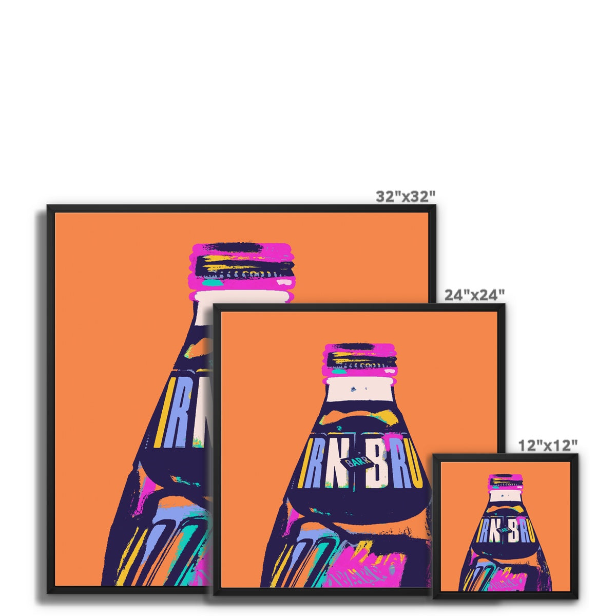 IRN-BRU Colourful Framed Canvas