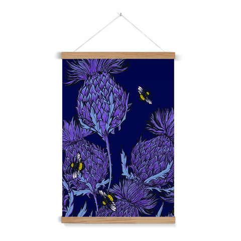 Midnight Thistle Fine Art Print with Hanger