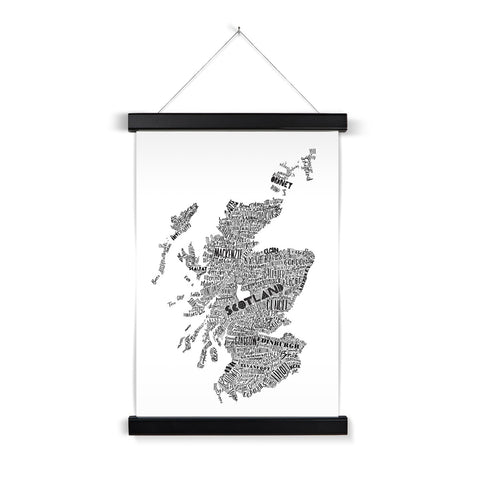 Mapped Out Monochrome Fine Art Print with Hanger