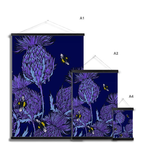 Midnight Thistle Fine Art Print with Hanger