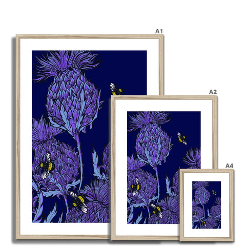Midnight Thistle Framed & Mounted Print