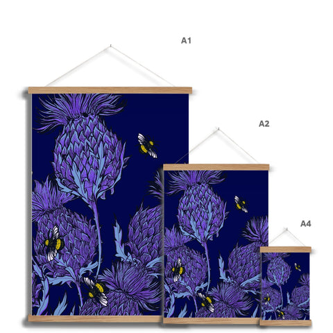 Midnight Thistle Fine Art Print with Hanger