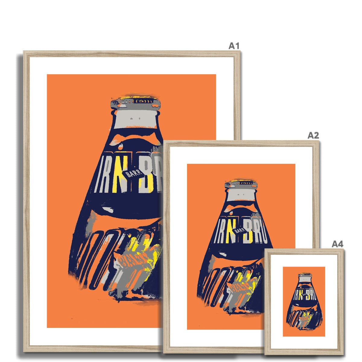 IRN-BRU Abstract Bottle Framed & Mounted Print