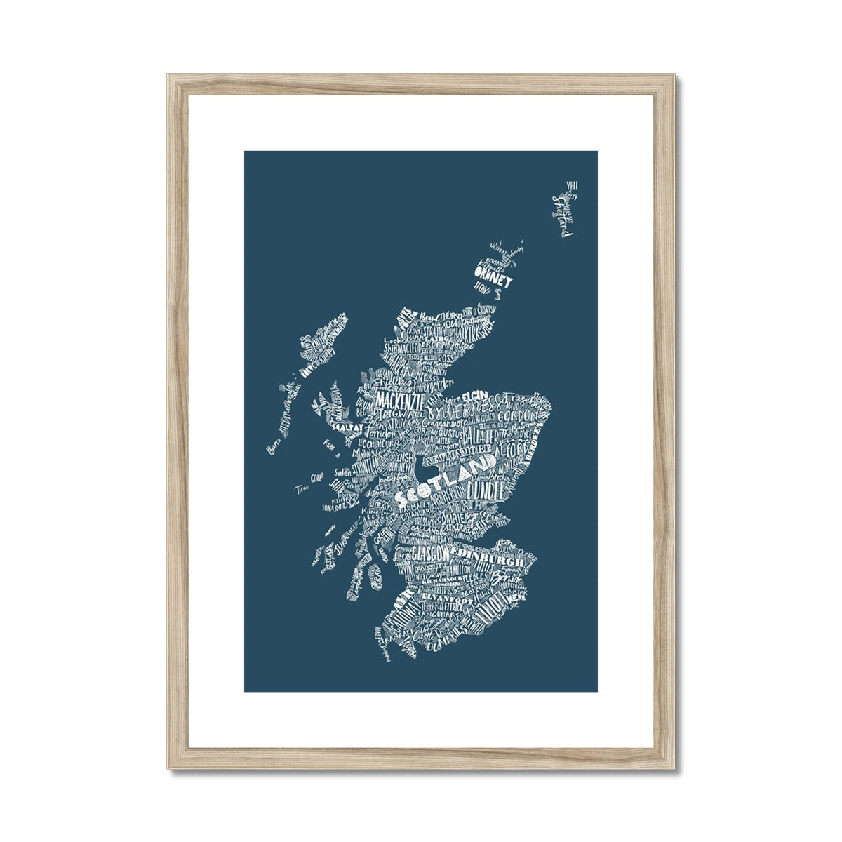 Mapped Out Petrol Blue Framed & Mounted Print