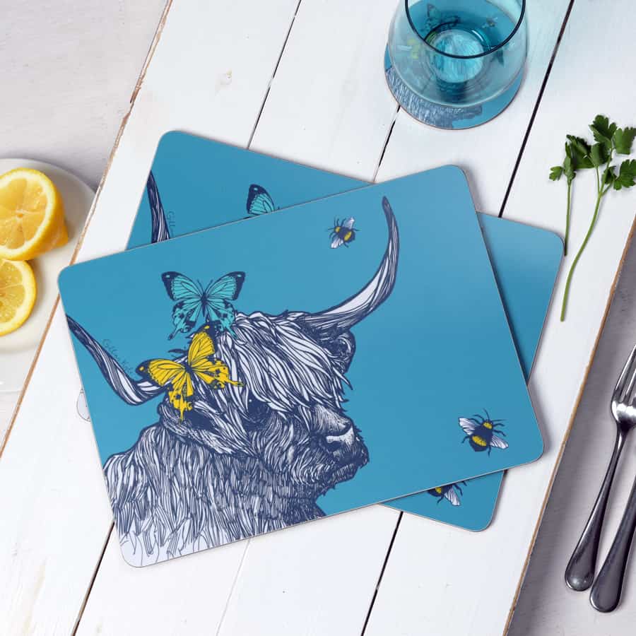 highland-cow-butterflies-bees-placemats-gillian-kyle-2