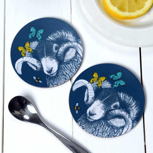 ram-butterflies-bees-coasters-gillian-kyle