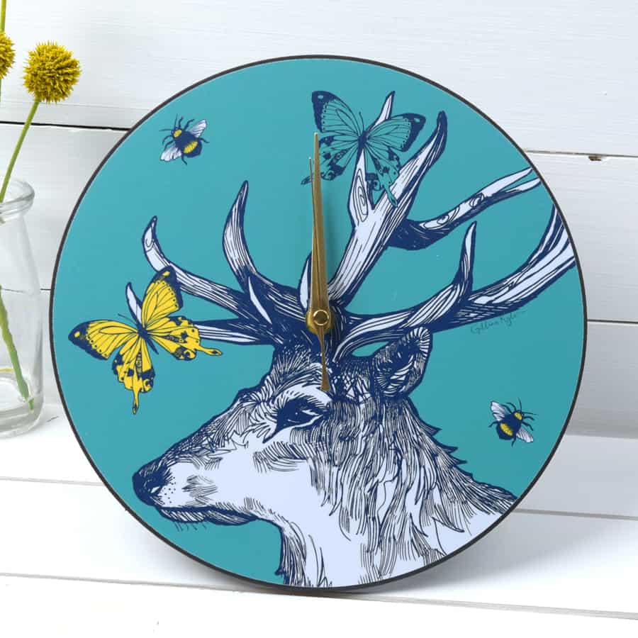 stag-butterflies-bees-clock-gillian-kyle-2