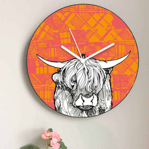 tartan-animals-cow-clock-gilliankyle-2