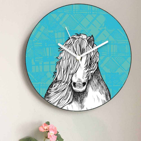 tartan-animals-pony-clock-gilliankyle-2