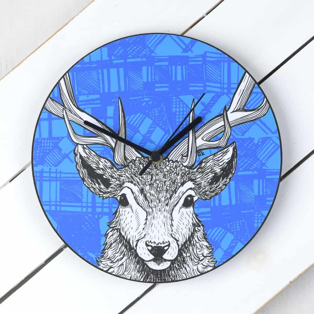 tartan-stag-clock-gilliankyle