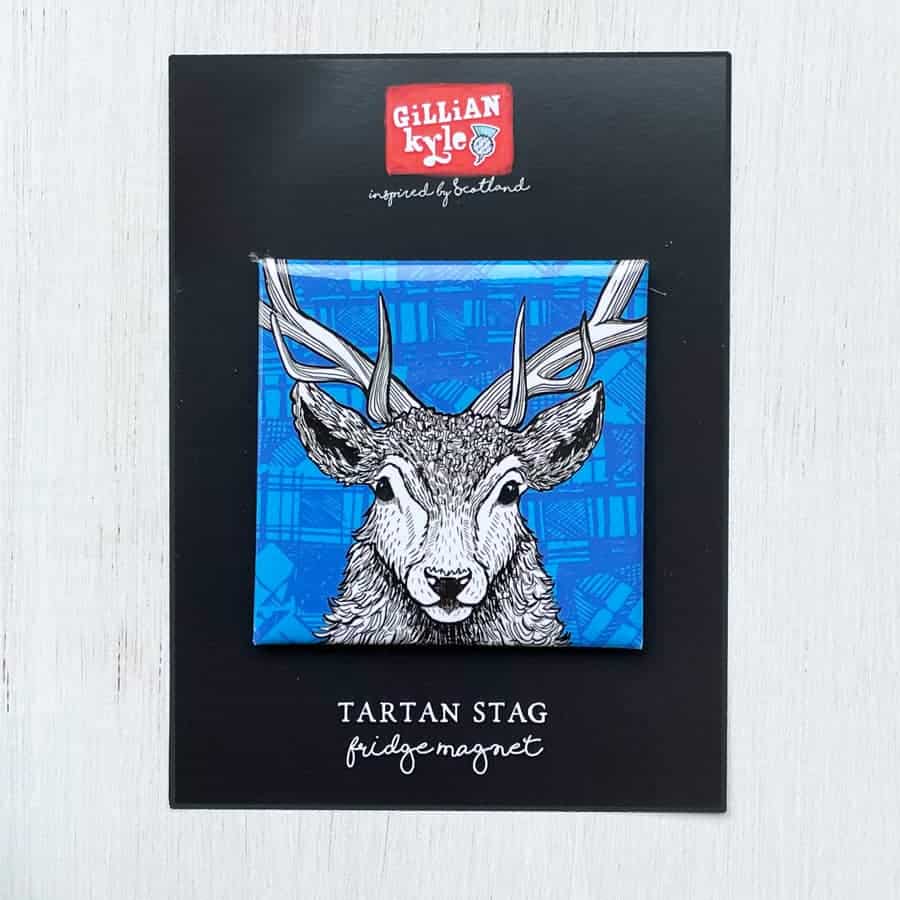 tartan-stag-fridge-magnet-gilliankyle