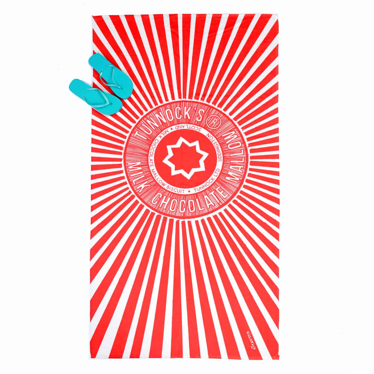 tunnocks-tea-cake-scottish-beach-towel-gillian-kyle