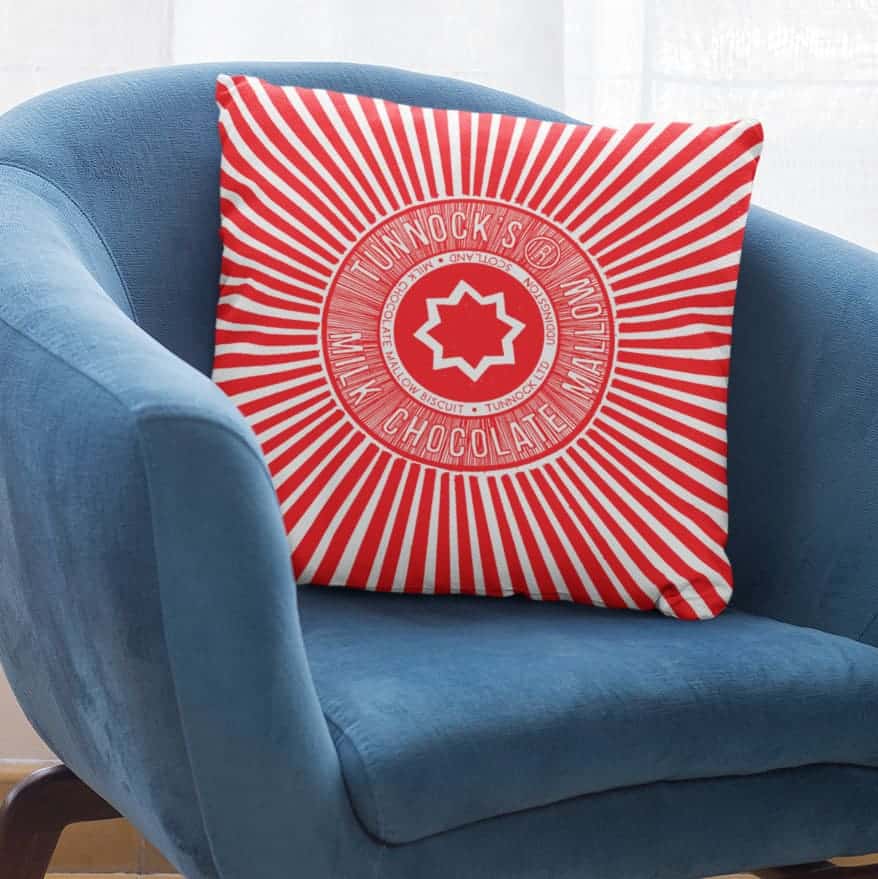 Tea Cake Rapper Officially licensed Tunnock's Tea Cake Wrapper Cushion by Gillian Kyle ...